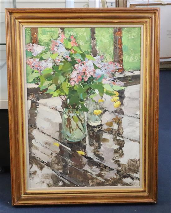 J. Matushevsky (20th C. Russian) Lilac 26.75 x 18.75in.